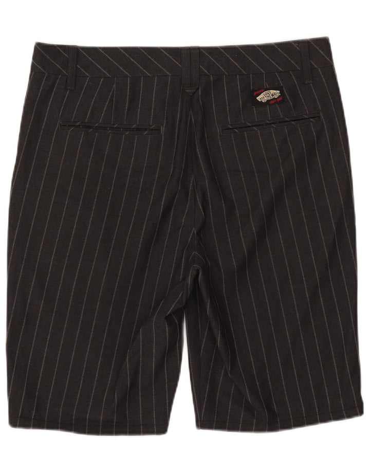 Vans Mens Chino Shorts W32 Medium Black Pinstripe Polyester