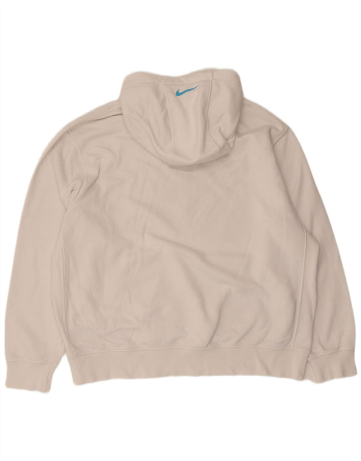 Nike Mens Graphic Hoodie Jumper XL White Cotton