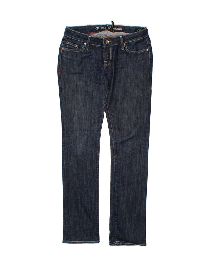 GUESS Womens Slim Straight Jeans W29 L33 Navy Blue Cotton Vintage Guess and Second-Hand Guess from Messina Hembry 