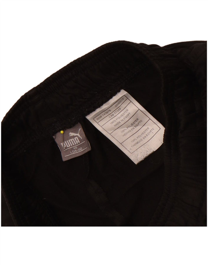 Puma Boys Tracksuit Trousers Joggers 14-15 Years Large Black Colourblock