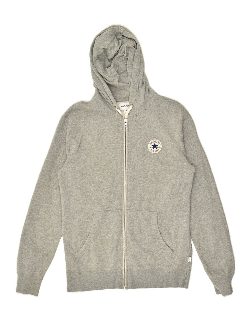 CONVERSE Womens Zip Hoodie Sweater UK 10 Small Grey Cotton | Vintage Converse | Thrift | Second-Hand Converse | Used Clothing | Messina Hembry 