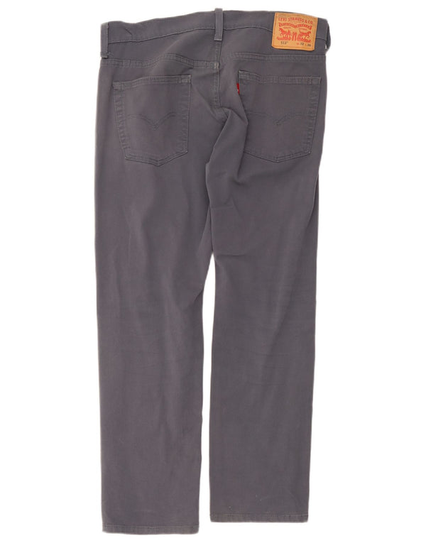 Levi's Mens 513 Slim Straight Chino Trousers W32 L30 Grey Cotton