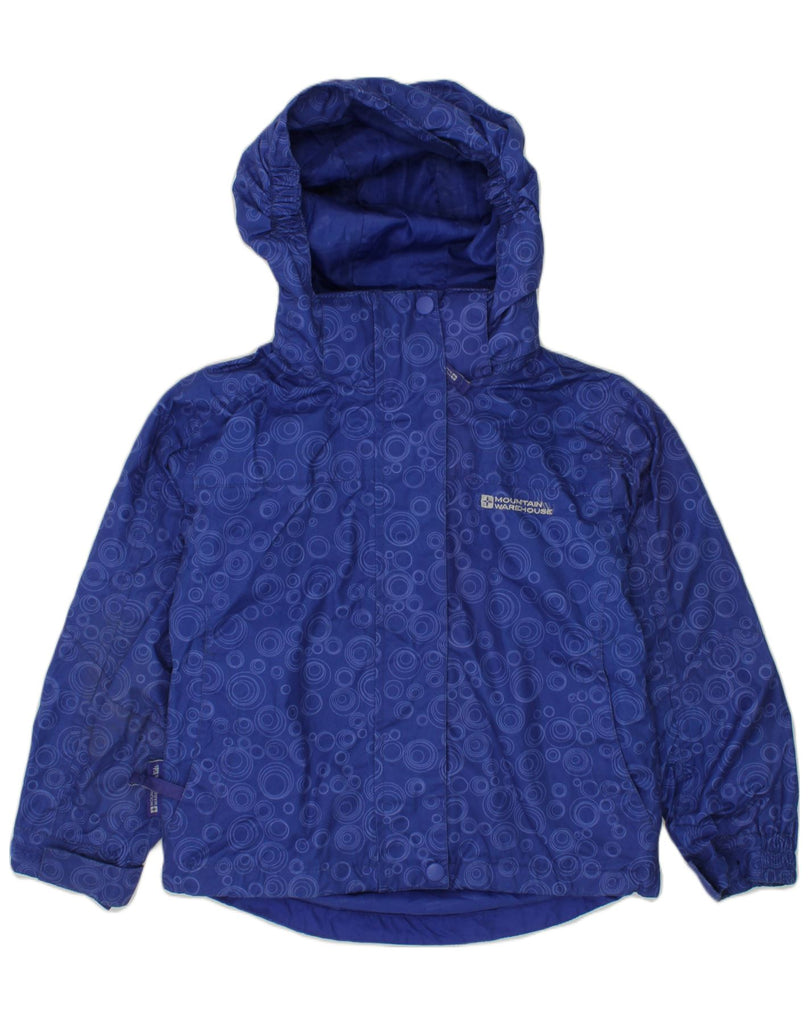 MOUNTAIN WAREHOUSE Girls Hooded Windbreaker Jacket 5-6 Years Blue Spotted | Vintage Mountain Warehouse | Thrift | Second-Hand Mountain Warehouse | Used Clothing | Messina Hembry 