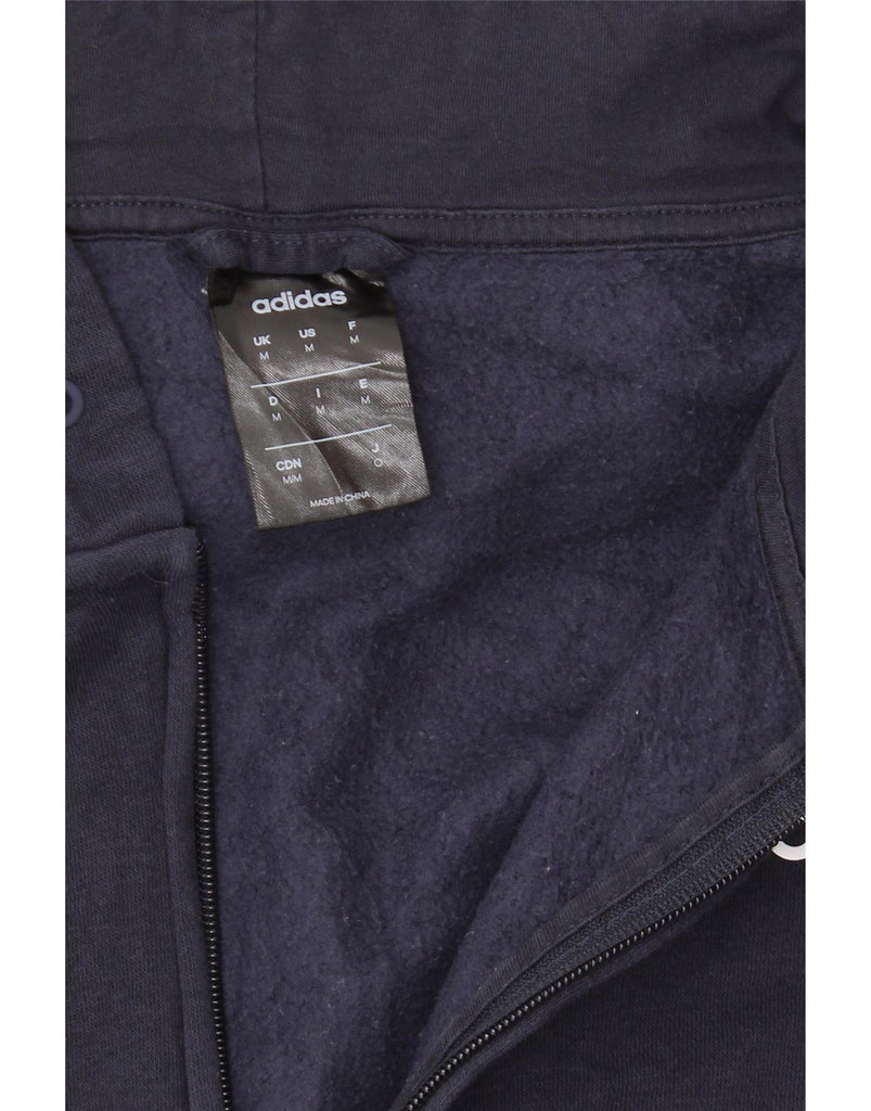 ADIDAS Mens Zip Hoodie Sweater Medium Navy Blue Cotton Vintage Adidas and Second-Hand Adidas from Messina Hembry 