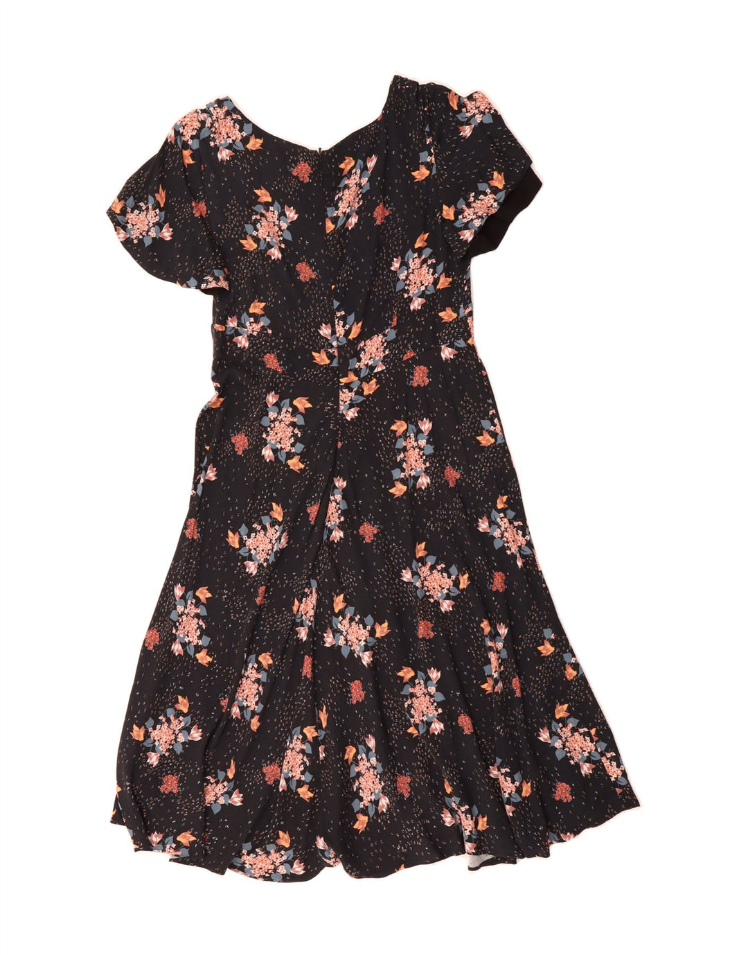 MONSOON Womens A-Line Dress UK 14 Medium Black Floral Vintage Monsoon and Second-Hand Monsoon from Messina Hembry 