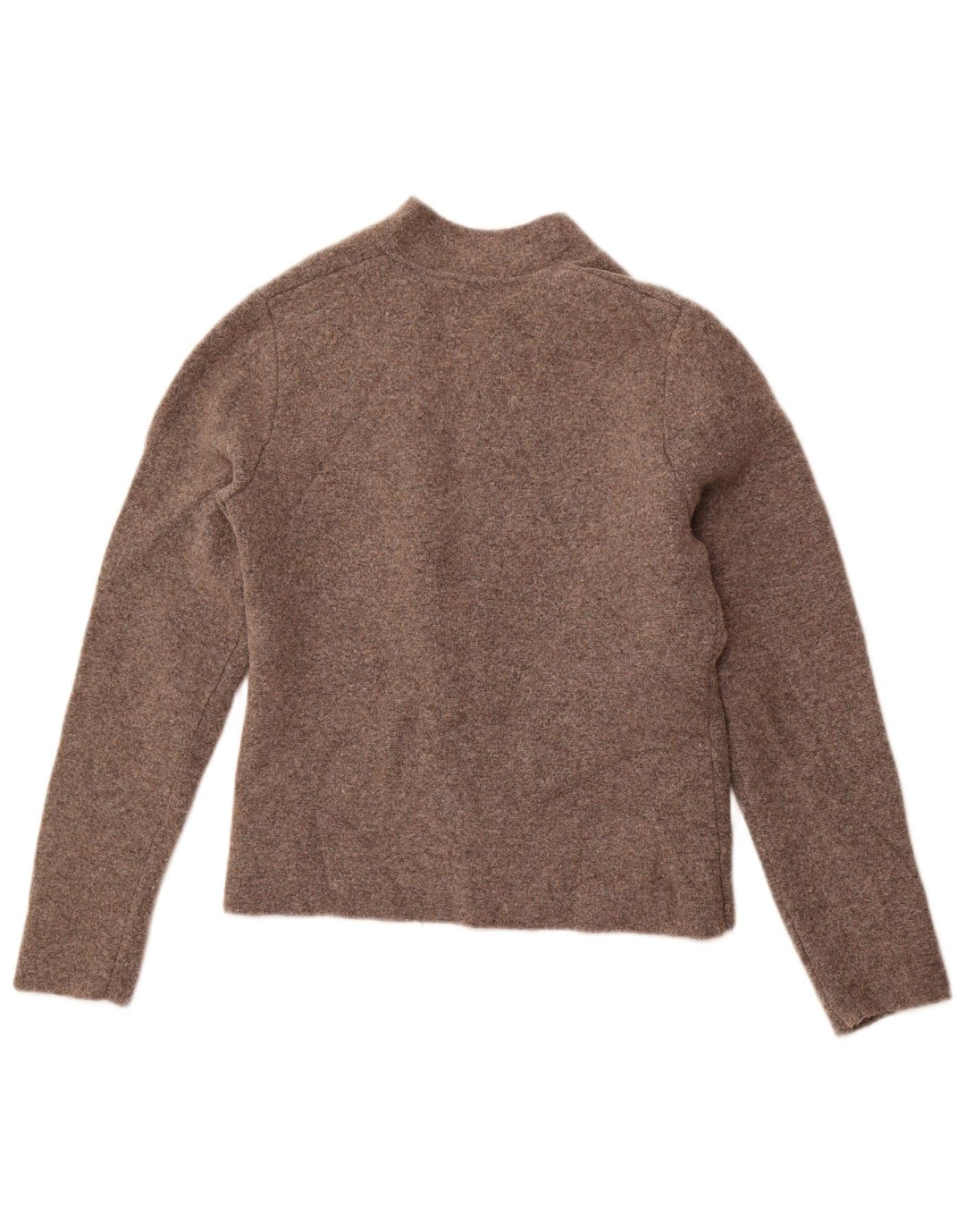 ZARA Womens Crop Cardigan Sweater UK 14 Large Brown Polyamide