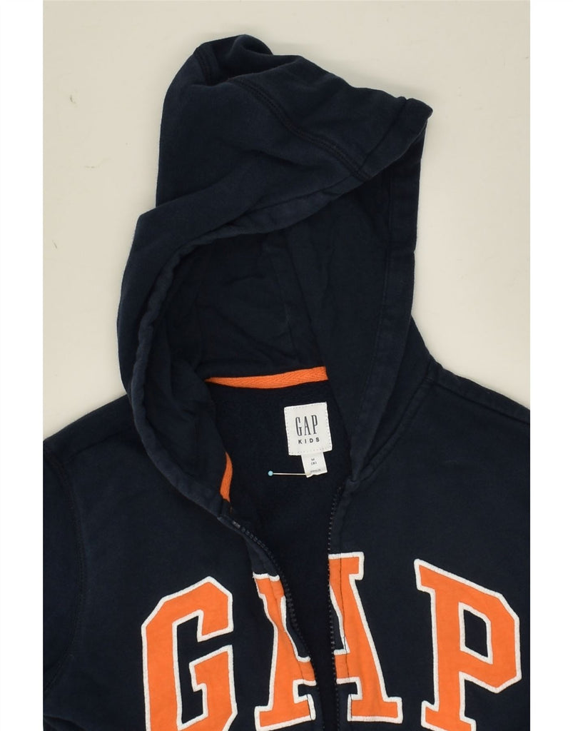 GAP Boys Graphic Zip Hoodie Sweater 7-8 Years Medium  Navy Blue Cotton | Vintage Gap | Thrift | Second-Hand Gap | Used Clothing | Messina Hembry 