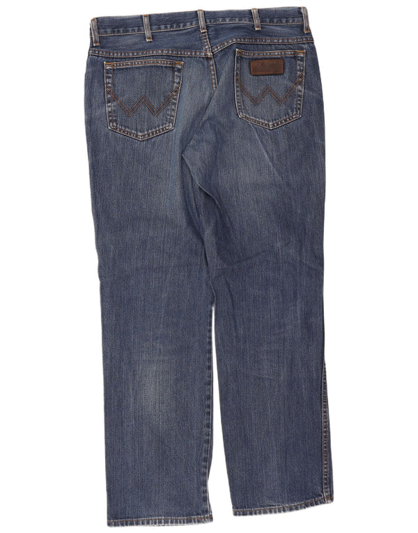 Wrangler Mens Texas Straight Jeans W38 L32 Blue Cotton