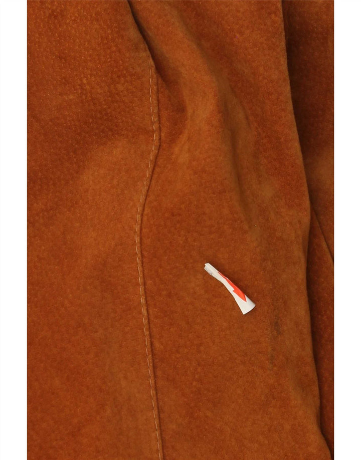 Vintage Womens Suede Jacket IT 48 XL Beige Leather
