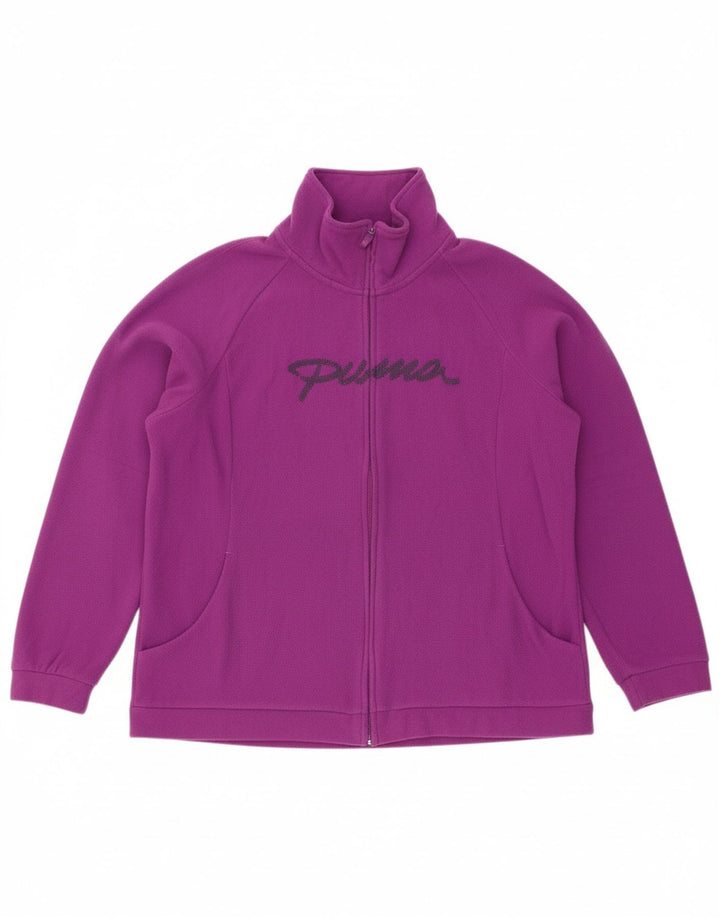 PUMA Womens Graphic Fleece Jacket UK 18 XL Purple Polyester