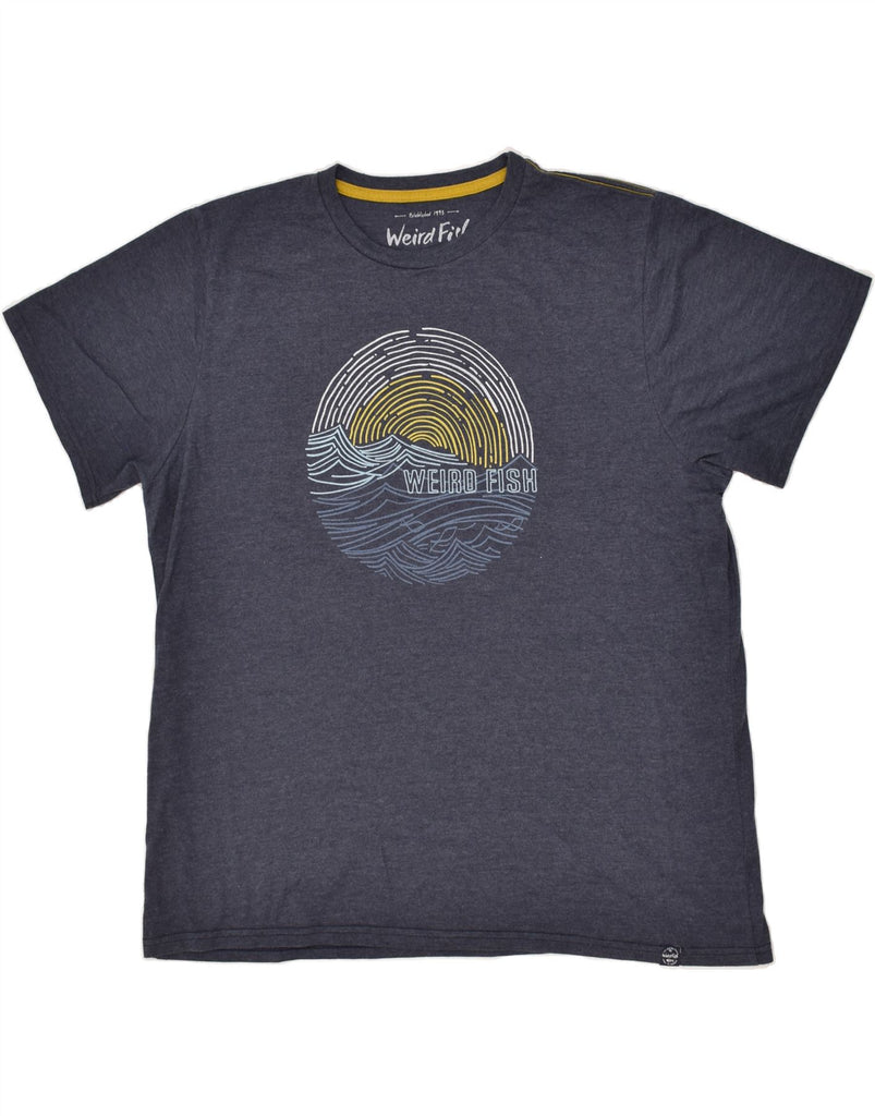 WEIRD FISH Mens Graphic T-Shirt Top 2XL Navy Blue | Vintage Weird Fish | Thrift | Second-Hand Weird Fish | Used Clothing | Messina Hembry 