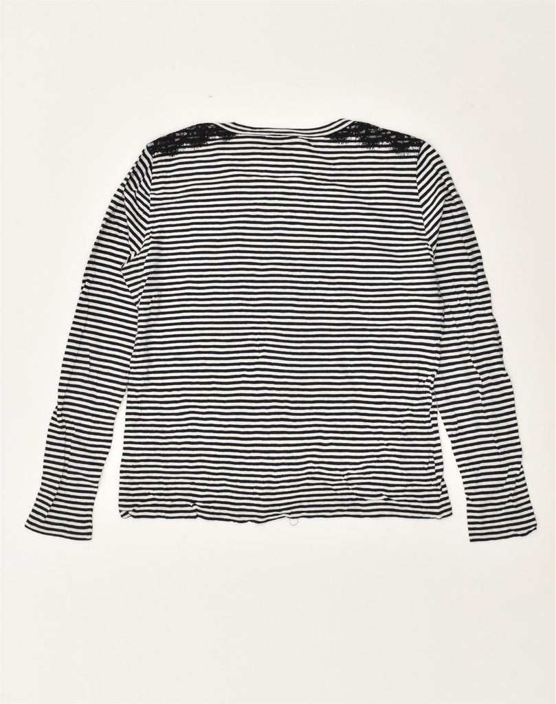 J. CREW Womens Top Long Sleeve UK 8 Small Black Striped Cotton | Vintage J. Crew | Thrift | Second-Hand J. Crew | Used Clothing | Messina Hembry 