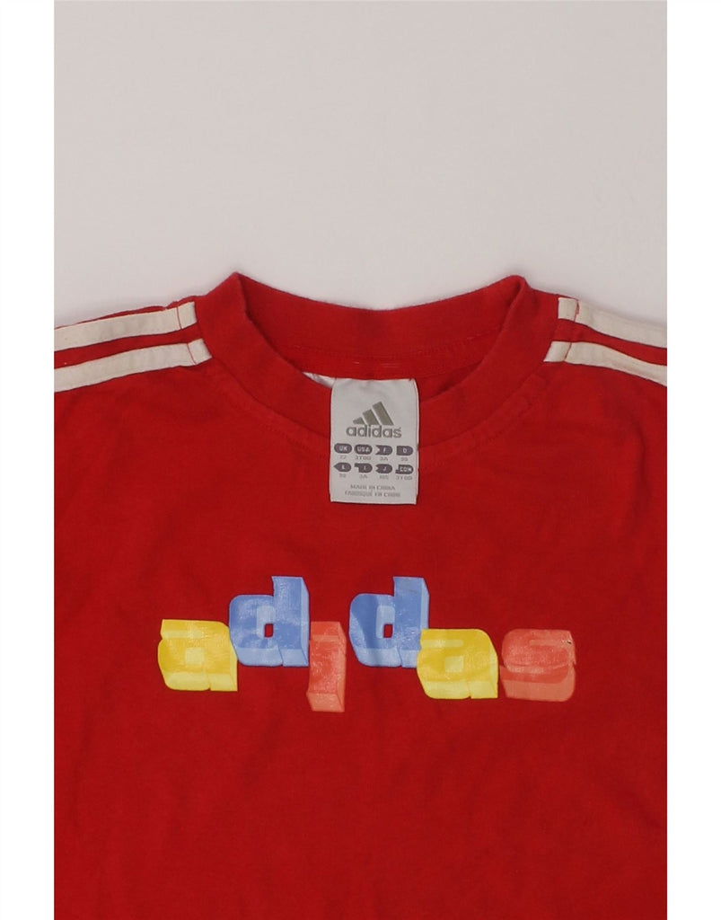 ADIDAS Boys Graphic Top Long Sleeve 2-3 Years Red Cotton | Vintage Adidas | Thrift | Second-Hand Adidas | Used Clothing | Messina Hembry 