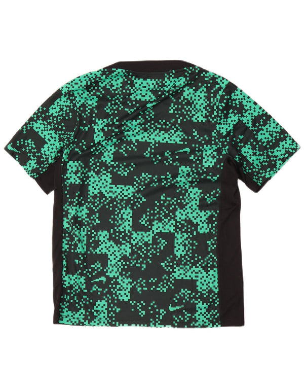 Nike Mens Dri Fit Abstract Pattern Slim T-Shirt Top Medium Green Polyester