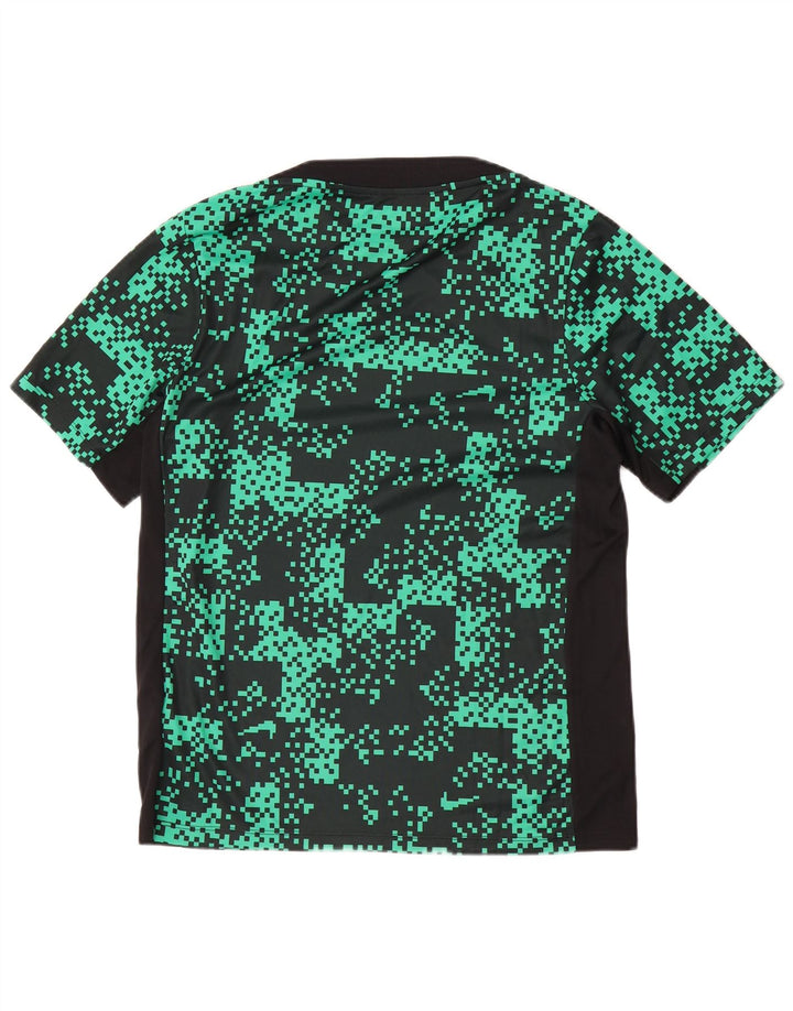 Nike Mens Dri Fit Abstract Pattern Slim T-Shirt Top Medium Green Polyester