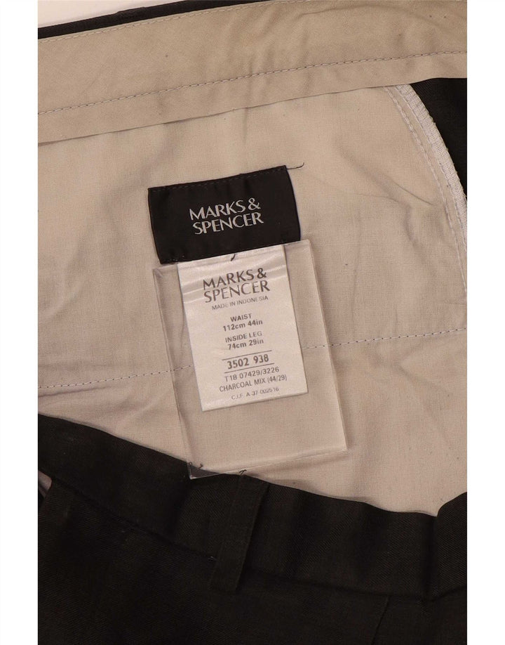 Marks & Spencer Mens Pegged Suit Trousers W44 L29 Grey Polyester