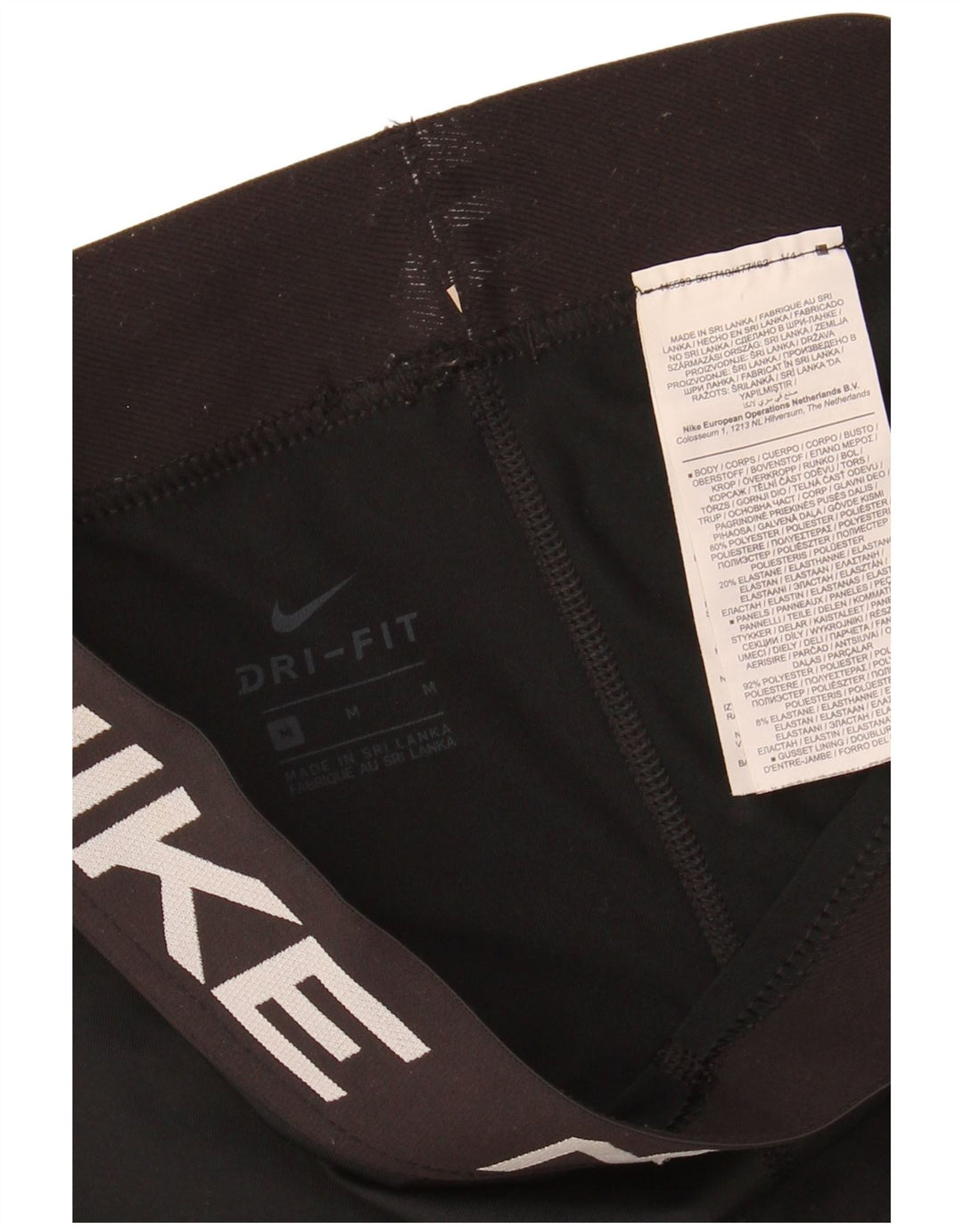 NIKE Womens Graphic Capri Leggings UK 12 Medium Black Polyester