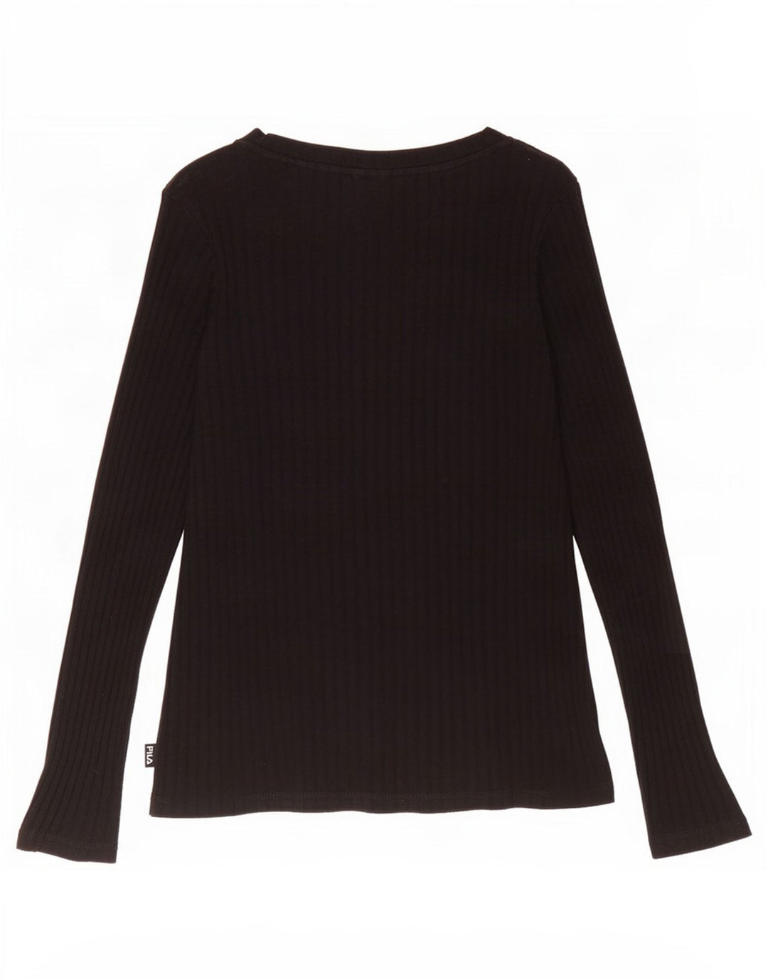Fila Womens Top Long Sleeve UK 12 Medium Black Cotton