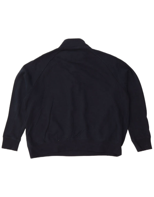 Marks & Spencer Mens Zip Neck Sweatshirt Jumper 3XL Navy Blue Cotton