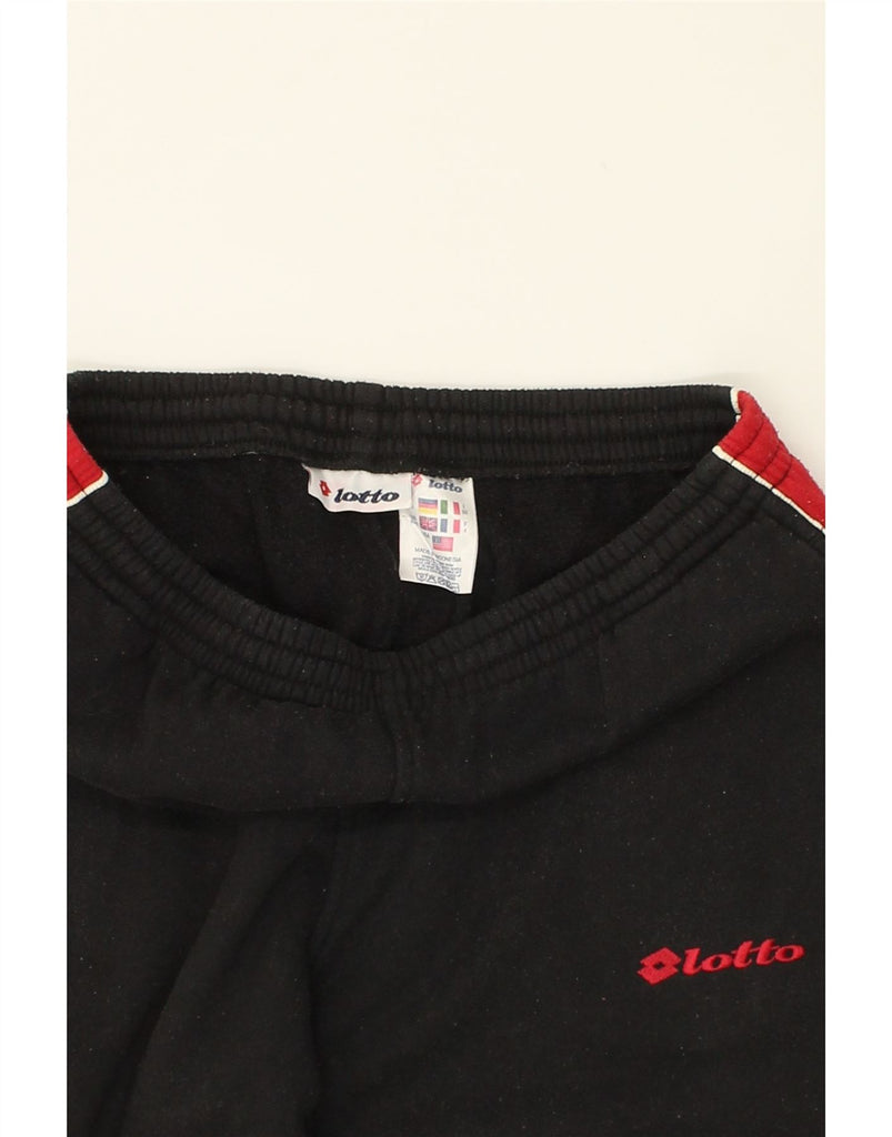 LOTTO Mens Tracksuit Trousers UK 40/42 Medium Black Cotton | Vintage Lotto | Thrift | Second-Hand Lotto | Used Clothing | Messina Hembry 