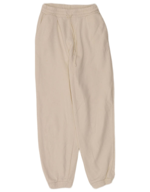Zara Womens Tracksuit Trousers Joggers UK 8 Small  White