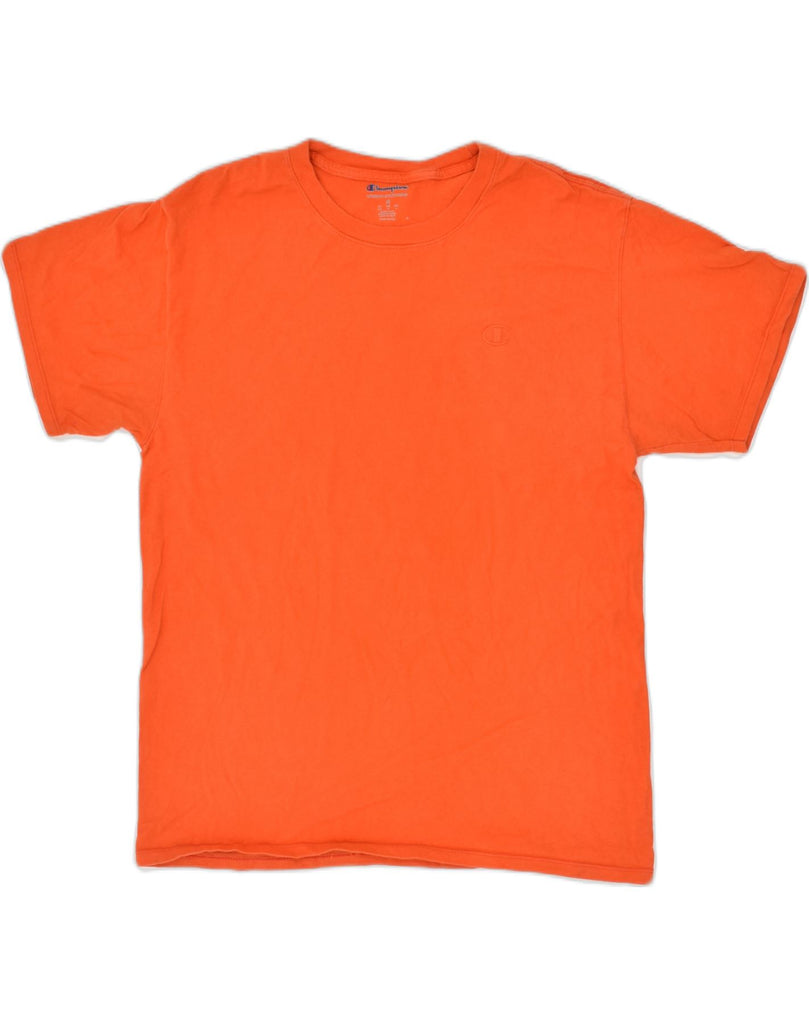 CHAMPION Mens T-Shirt Top Medium Orange Cotton | Vintage Champion | Thrift | Second-Hand Champion | Used Clothing | Messina Hembry 