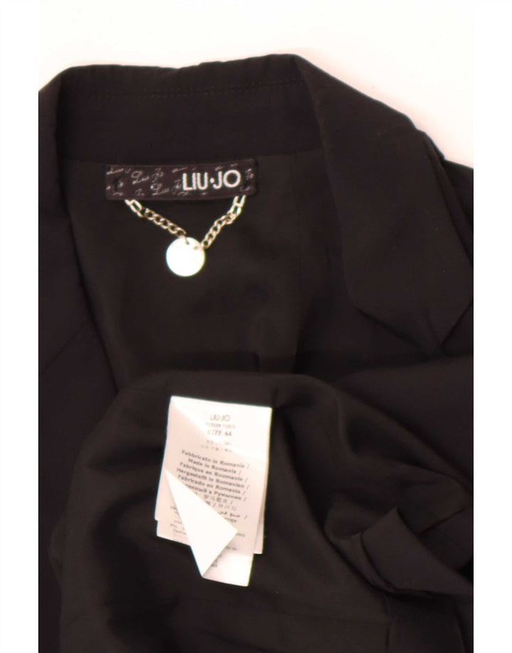 Liu Jo Womens 1 Button Blazer Jacket IT 44 Medium Black Wool