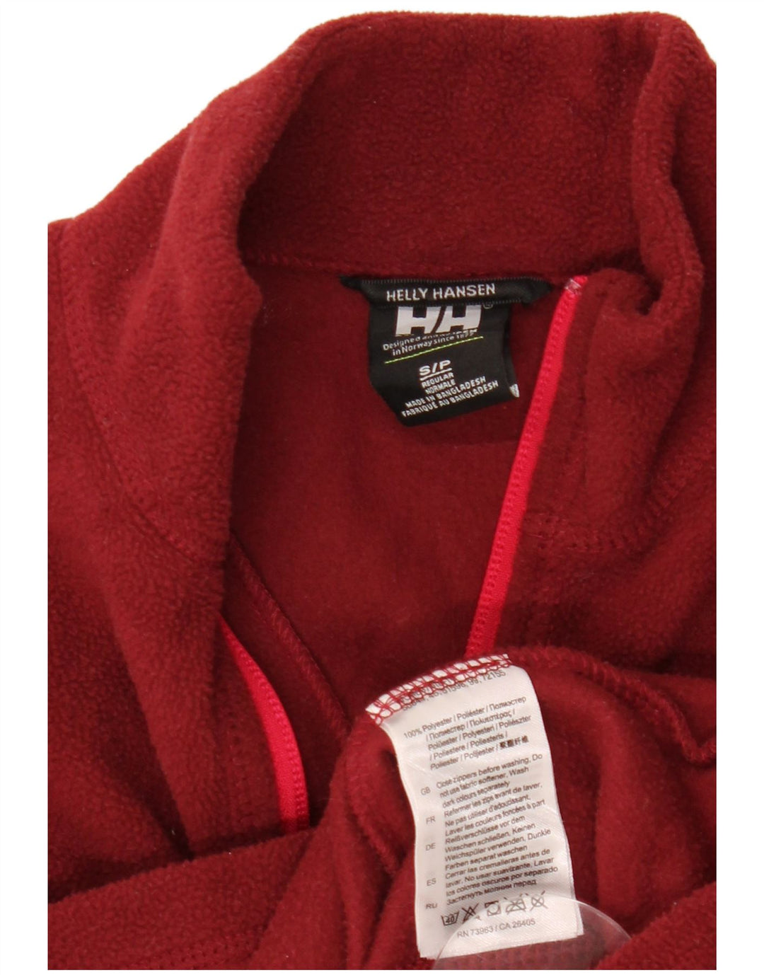 HELLY HANSEN Womens Zip Neck Fleece Jumper UK 10 Small Maroon Polyester