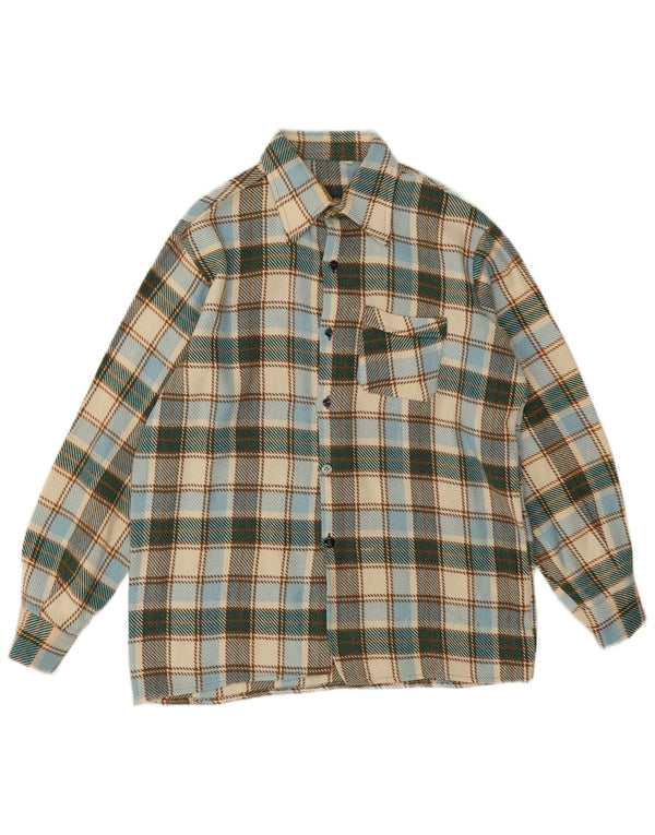 Vintage Mens Flannel Shirt Medium Multicoloured Check