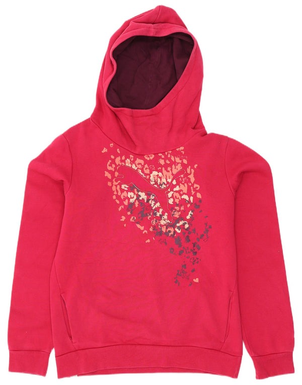 Puma Girls Graphic Hoodie Jumper 15-16 Years Pink