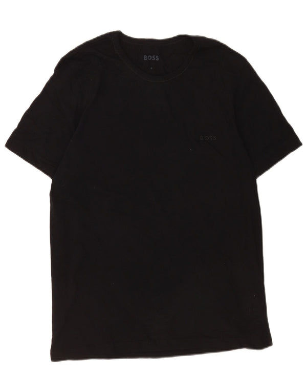 Hugo Boss Mens T-Shirt Top Medium Black Cotton