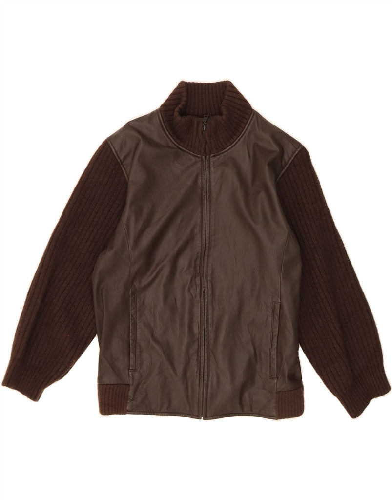 EDDIE BAUER Womens Leather Jacket UK 16 Large Brown Leather Vintage Eddie Bauer and Second-Hand Eddie Bauer from Messina Hembry 