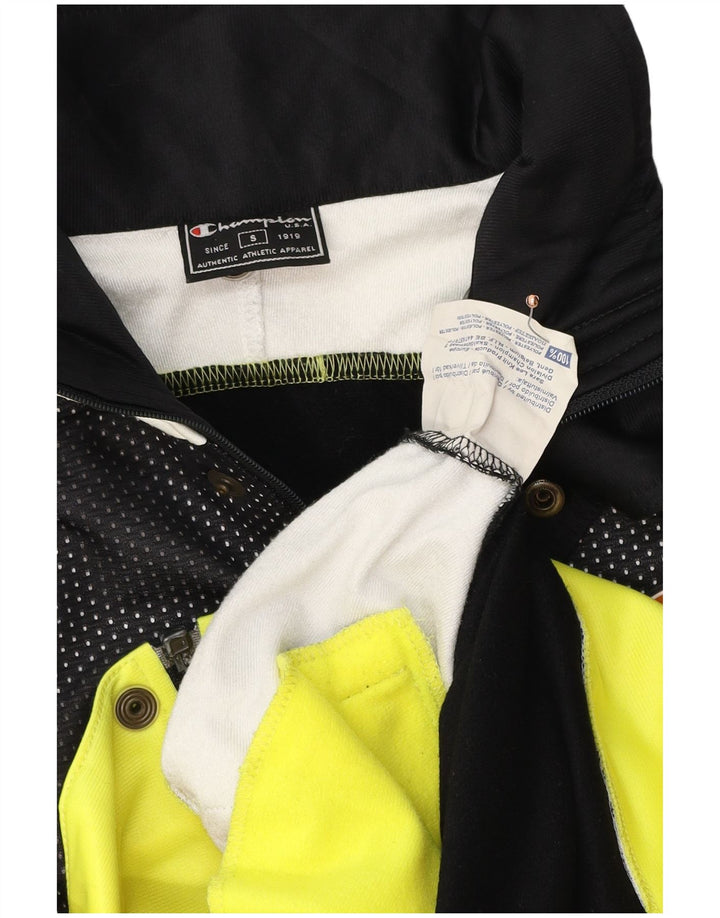 CHAMPION Mens Graphic Tracksuit Top Jacket Small Black Colourblock