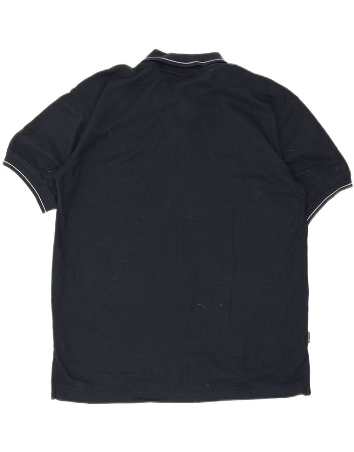 Umbro Mens Polo Shirt Large Navy Blue Polyester