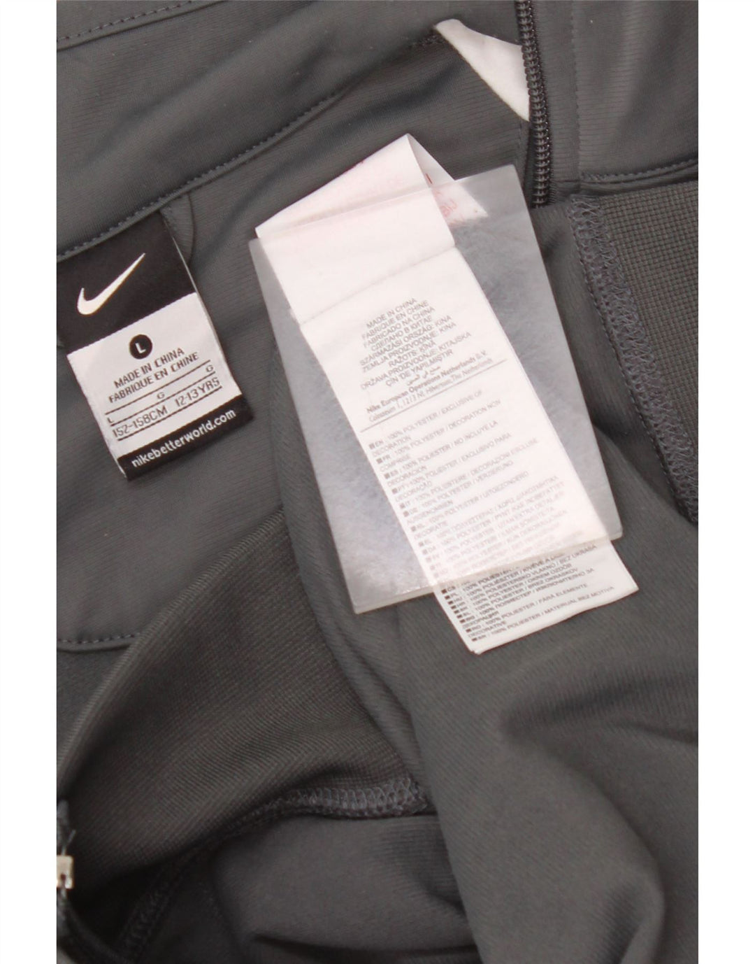 NIKE Boys Tracksuit Top Jacket 12-13 Years Large Grey Colourblock