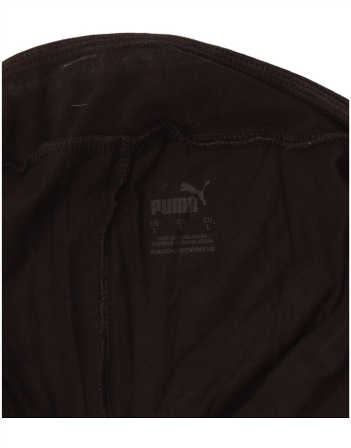 PUMA Womens Graphic Leggings UK 14 Large  Black Cotton