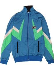 ASICS Mens Tracksuit Top Jacket IT 50 Medium Blue Colourblock