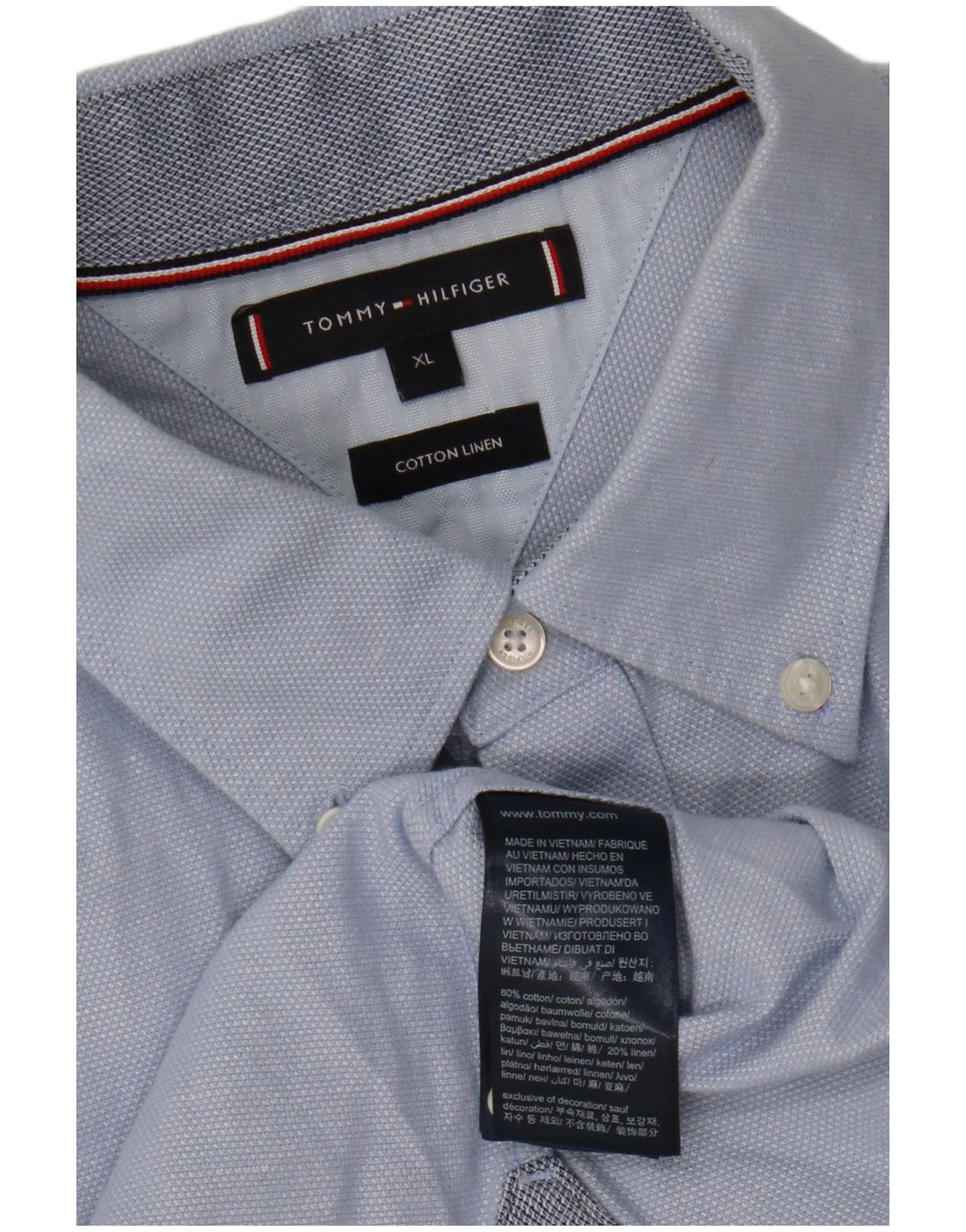 TOMMY HILFIGER Mens Short Sleeve Shirt XL Blue Cotton