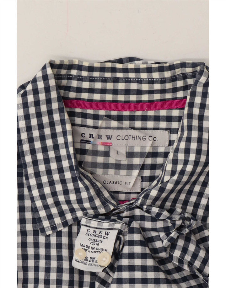 Crew Clothing Mens Classic Fit Shirt Large Blue Gingham Cotton