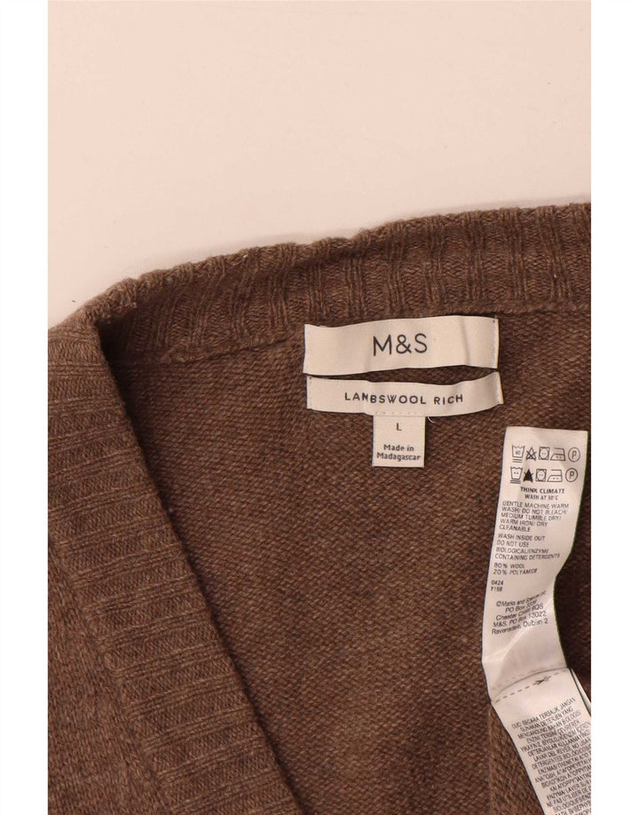 Marks & Spencer Mens Cardigan Sweater Large Brown Wool
