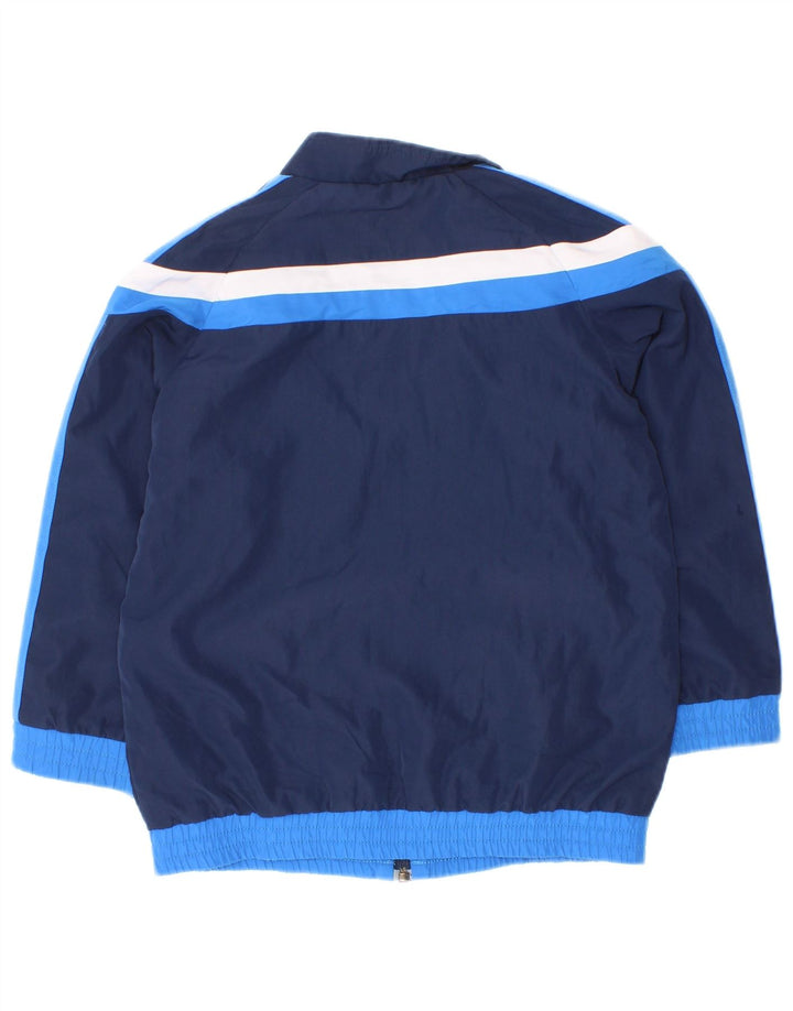 Adidas Boys Tracksuit Top Jacket 3-4 Years Navy Blue Colourblock Polyester