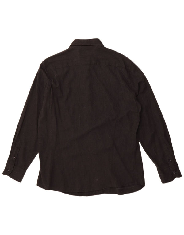 Massimo Dutti Mens Shirt Large Black Cotton