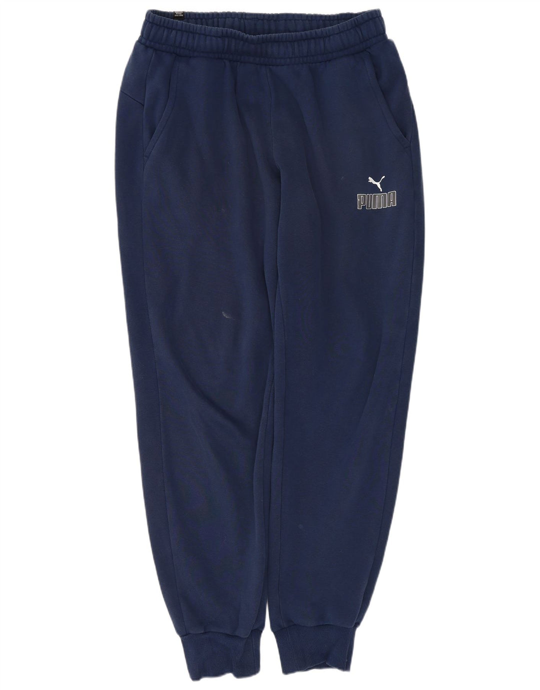 PUMA Mens Graphic Tracksuit Trousers Joggers Medium  Navy Blue Cotton