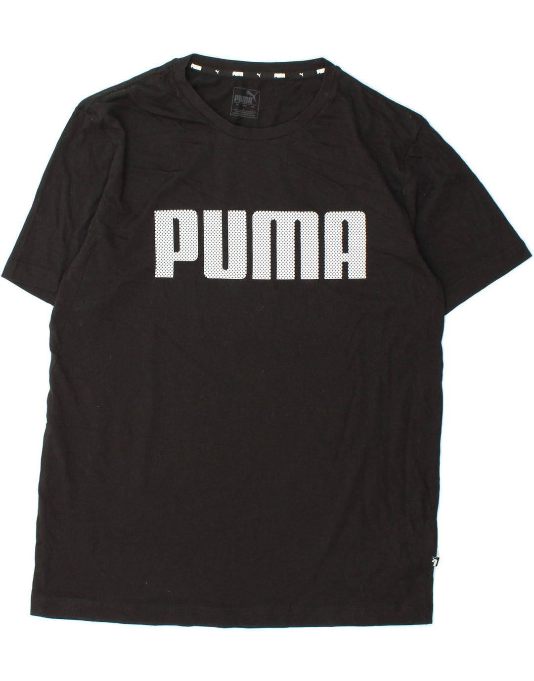 PUMA Mens Graphic T-Shirt Top Large Black Cotton Vintage Puma and Second-Hand Puma from Messina Hembry 