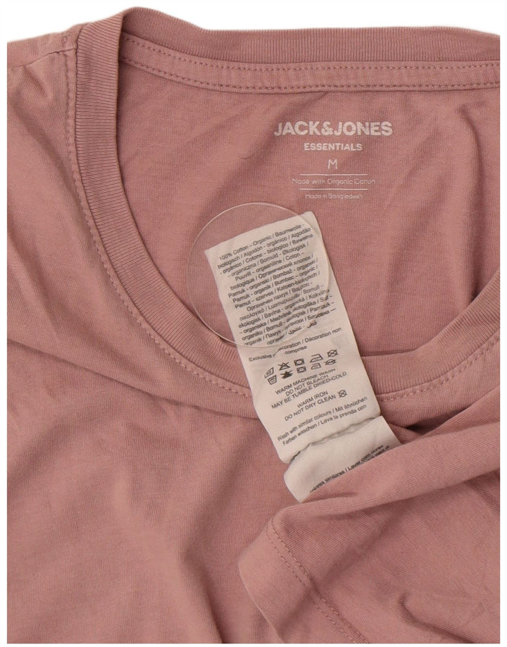Jack & Jones Mens T-Shirt Top Medium Pink Cotton