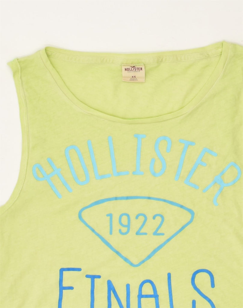 HOLLISTER Womens Graphic Vest Top UK 6 XS Green Cotton | Vintage Hollister | Thrift | Second-Hand Hollister | Used Clothing | Messina Hembry 