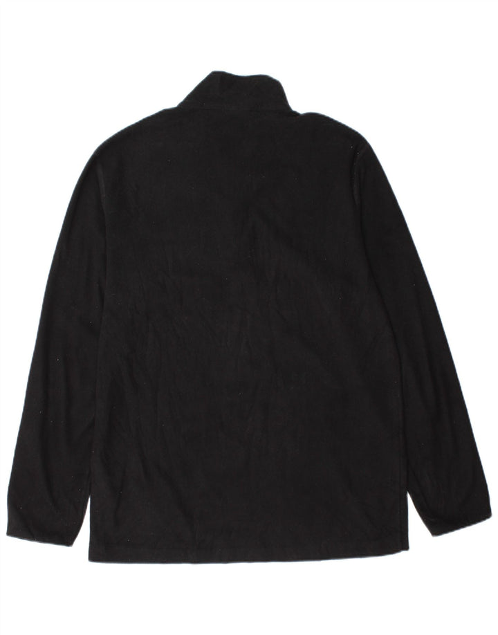 CHAMPION Mens Zip Neck Fleece Jumper Large Black Polyester