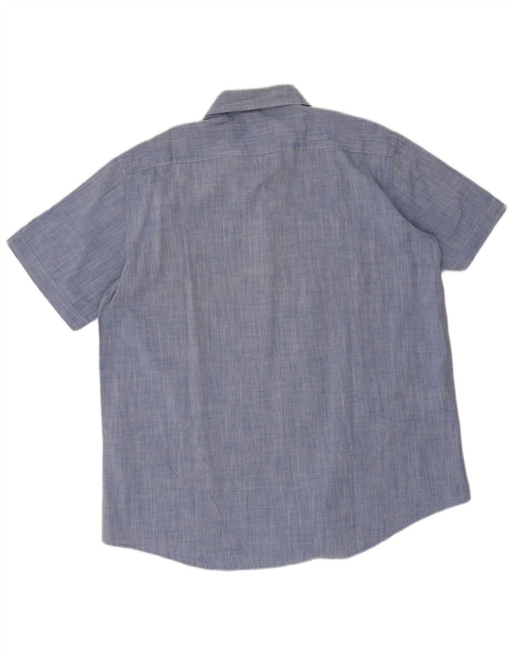 Carrera Mens Short Sleeve Shirt 2XL Blue Cotton