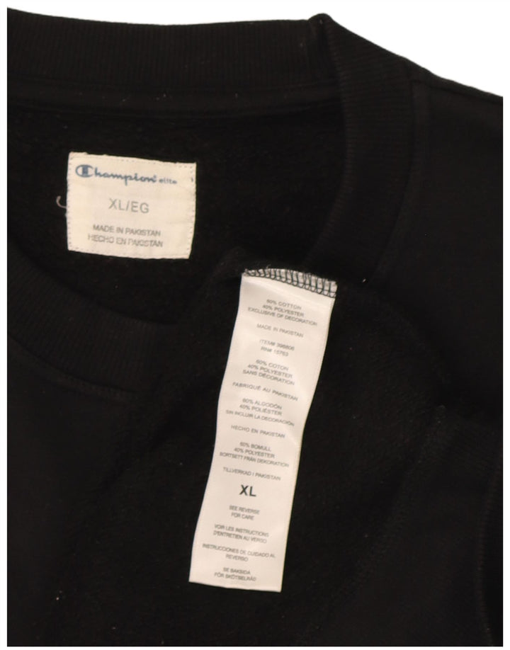 Champion Mens Sweatshirt Jumper XL Black Cotton
