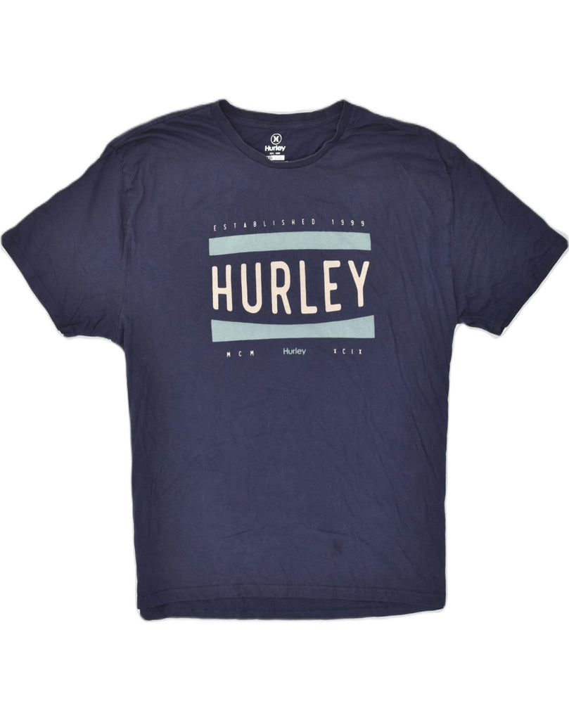 HURLEY Mens Graphic T-Shirt Top 2XL Navy Blue Cotton | Vintage Hurley | Thrift | Second-Hand Hurley | Used Clothing | Messina Hembry 